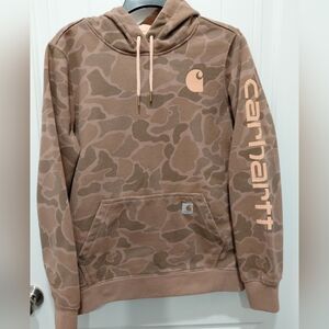 Carhartt Brown Camo Crewneck Sweatshirt with Logo Sleeve #0666